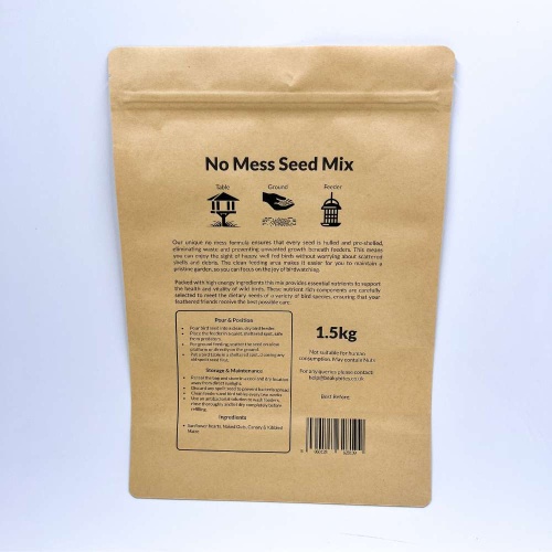 BeakyBites No Mess Bird Seed Mix - 1.5kg Bag